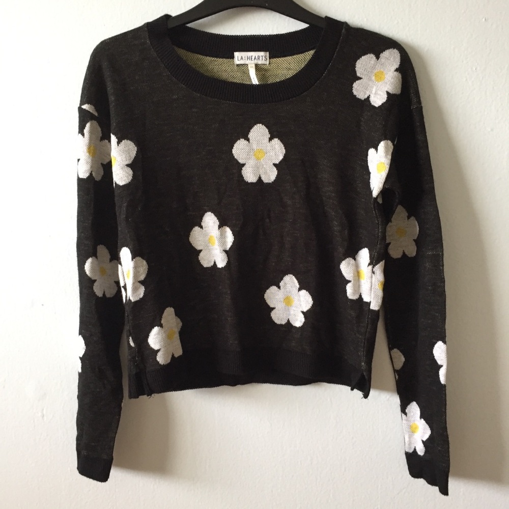 Cropped Floral Sweater